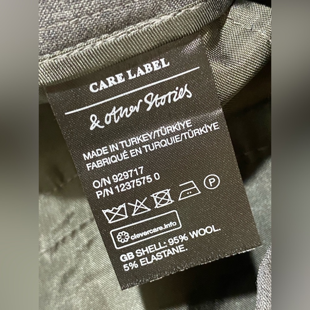 NWT & Other Stories Gray Pleated Wide-Leg Tailored Wool Trousers MSRP $179 - Picture 7 of 12